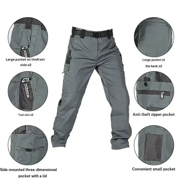 Men’s Tactical Work Pants | Multi Pockets & Zipper, for Work & Outdoor Activities
