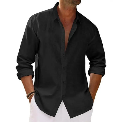 Top Pick for Mature Men | Button-Down Linen Shirt, Versatile for Work, Daily & Beach
