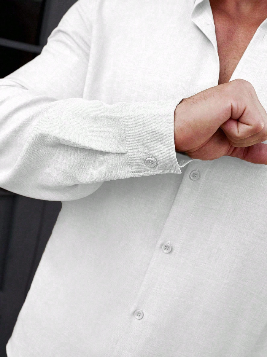 Top Pick for Mature Men | Button-Down Linen Shirt, Versatile for Work, Daily & Beach