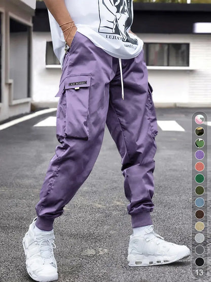These cargo pants are perfect for daily wear and work, loose, durable, with extra-large pockets.